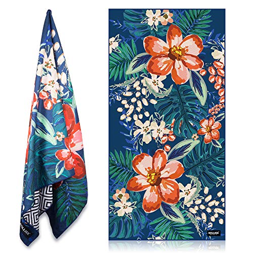 image for KOLLIEE Sand Free Beach Towels Flowers Portable Colorful Compact Beach