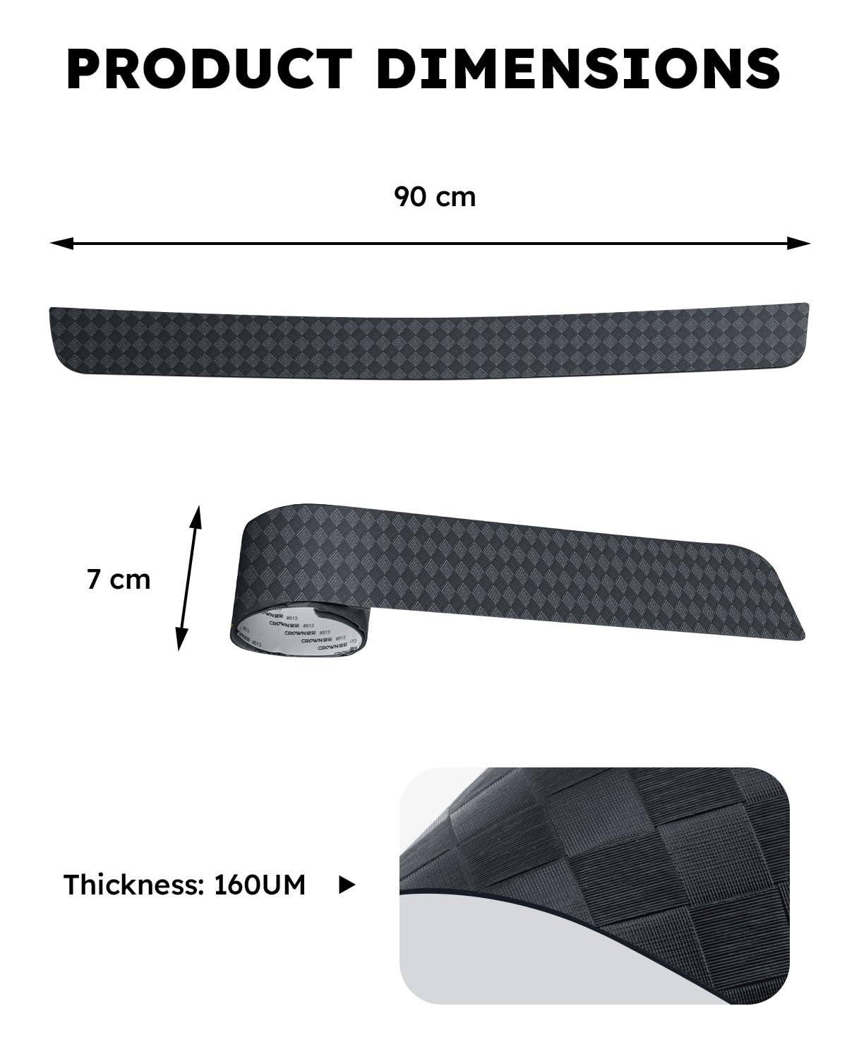 CDEFG Compatibile con VW Taigo 2021-2025, protezione antigraffio per bagagliaio, autoadesiva, in fibra di carbonio, pellicola protettiva per paraurti, accessorio