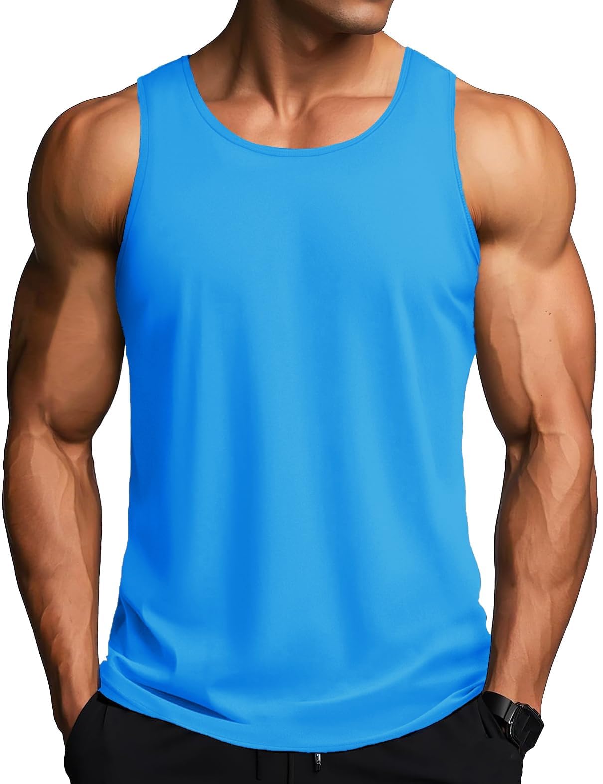MAGCOMSEN Herren Tank Tops Leicht Achselshirt Ärmellos Quick Dry Sport T-Shirt Laufen Fitness Tankshirts Sommer Outdoor Funktionsshirt