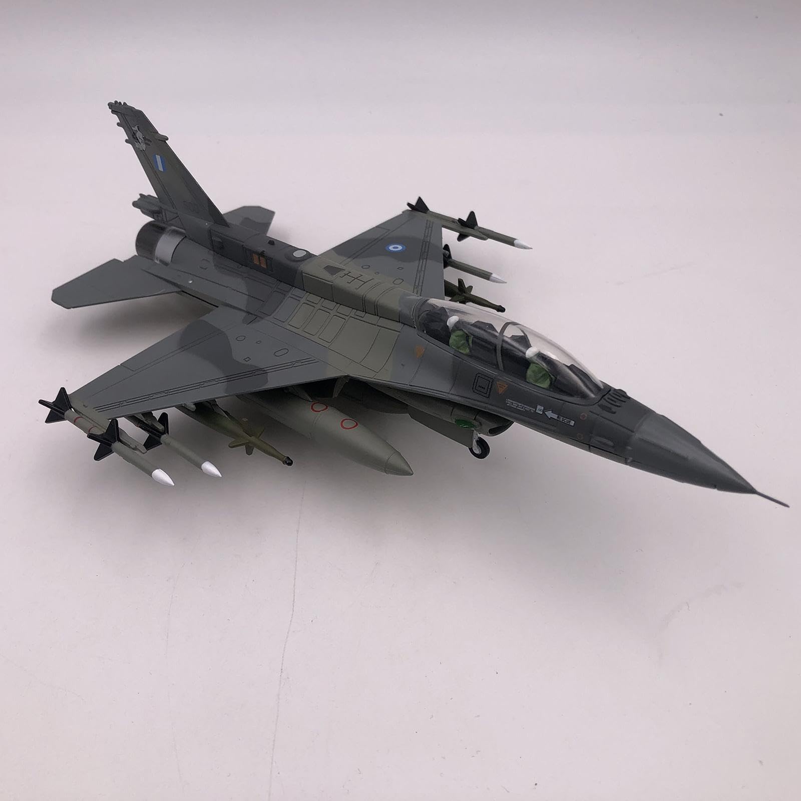 Diecast Avión Modelo F16 Avión de Jet de Colección Juguete de Aleación con Soporte Diseño Retro Adecuado para Regalos Decoración del Hogar
