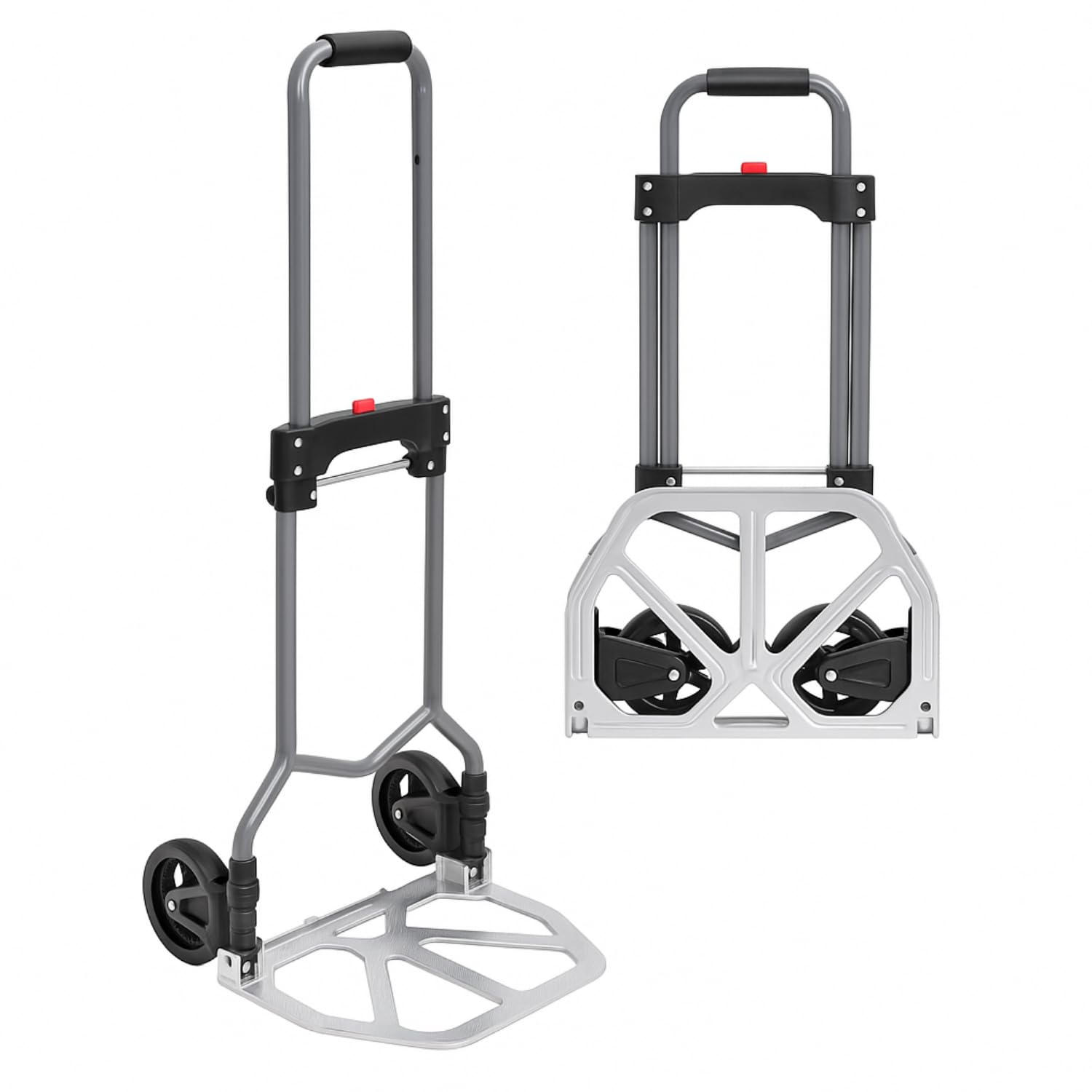 Paluplus Carrello Portapacchi Pieghevole in ALLUMINIO con Portata 70 Kg, misura 38,5x41x99,5 cm, Manico Telescopico e 2 Ruote, Montacarichi Manuale per trasporto carichi pesanti -9465F -3,5