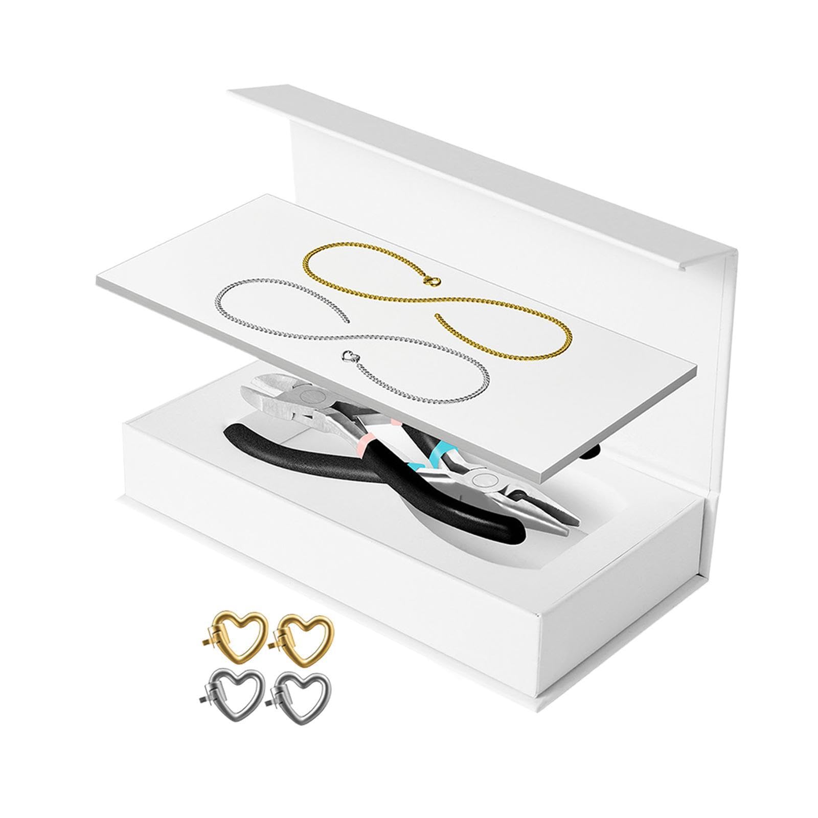 Set di braccialetti permanenti per coppie, kit per la creazione di gioielli, serate romantiche, anniversari, idea regalo premurosa, kit per, 1 Argento 1 Oro, Lunghezza della catena: 23 cm