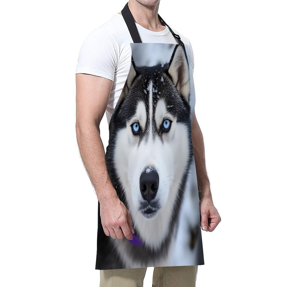 Delantal de cocina con tiburón de mar, delantal de mar verde, delantal de chef impermeable para mujeres y hombres, 31 x 27 pulgadas