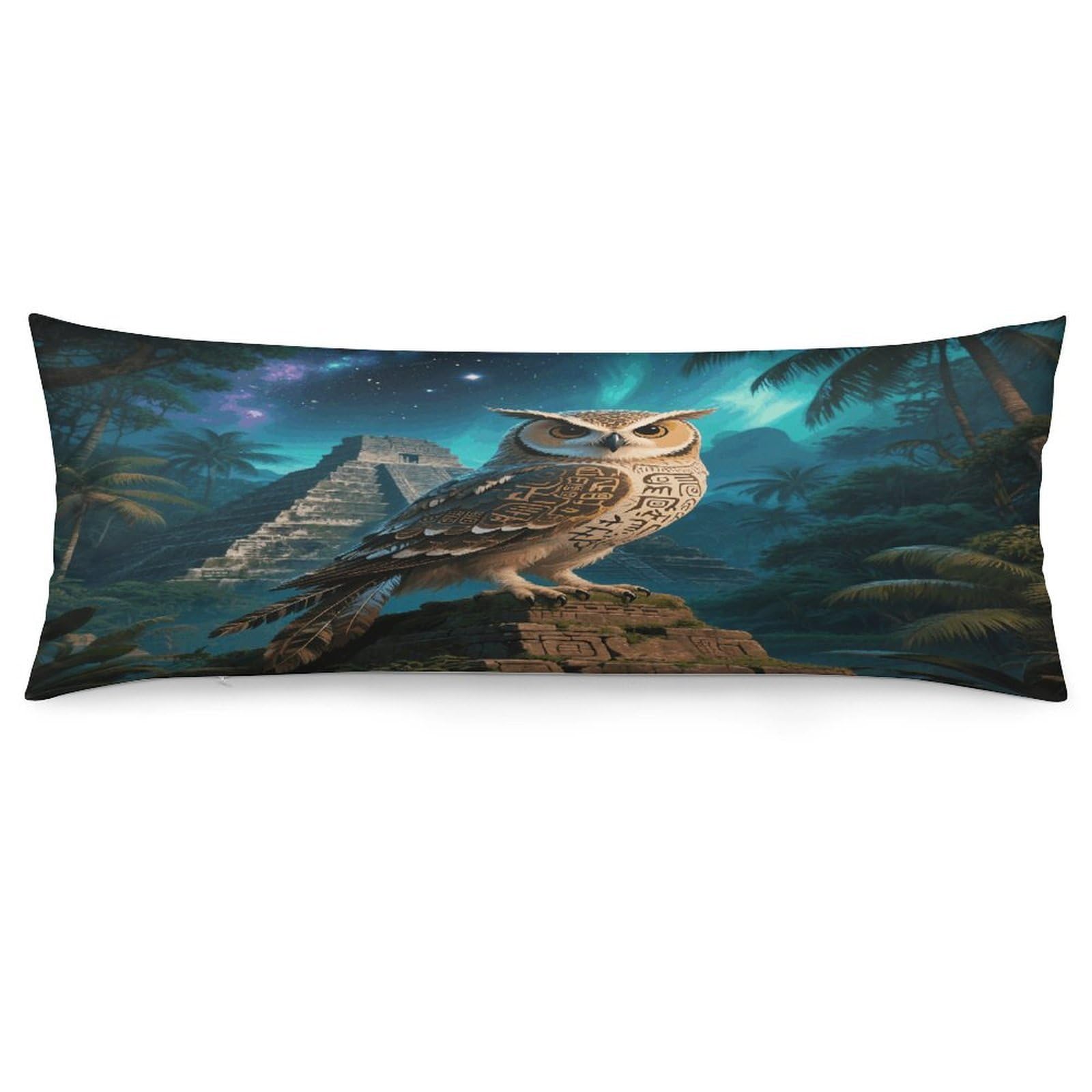 Maya Owl Throw Pillow Cover Soft Pillow Case Decorative Lumbar Pillow Cover Cozy Throw Pillowcase Polyester Rectangular Cushion Case Decor for Couch Sofa Bed