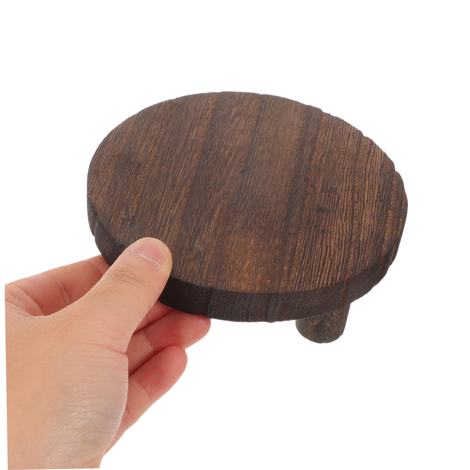 Kisangel 4pezzi Supporto in Legno Da Base in Legno Alzata Espositiva Rotonda Per Gioielli Artigianato e Piccole Piante Design Elegante e Rustico Per Casa Ufficio Dettaglio
