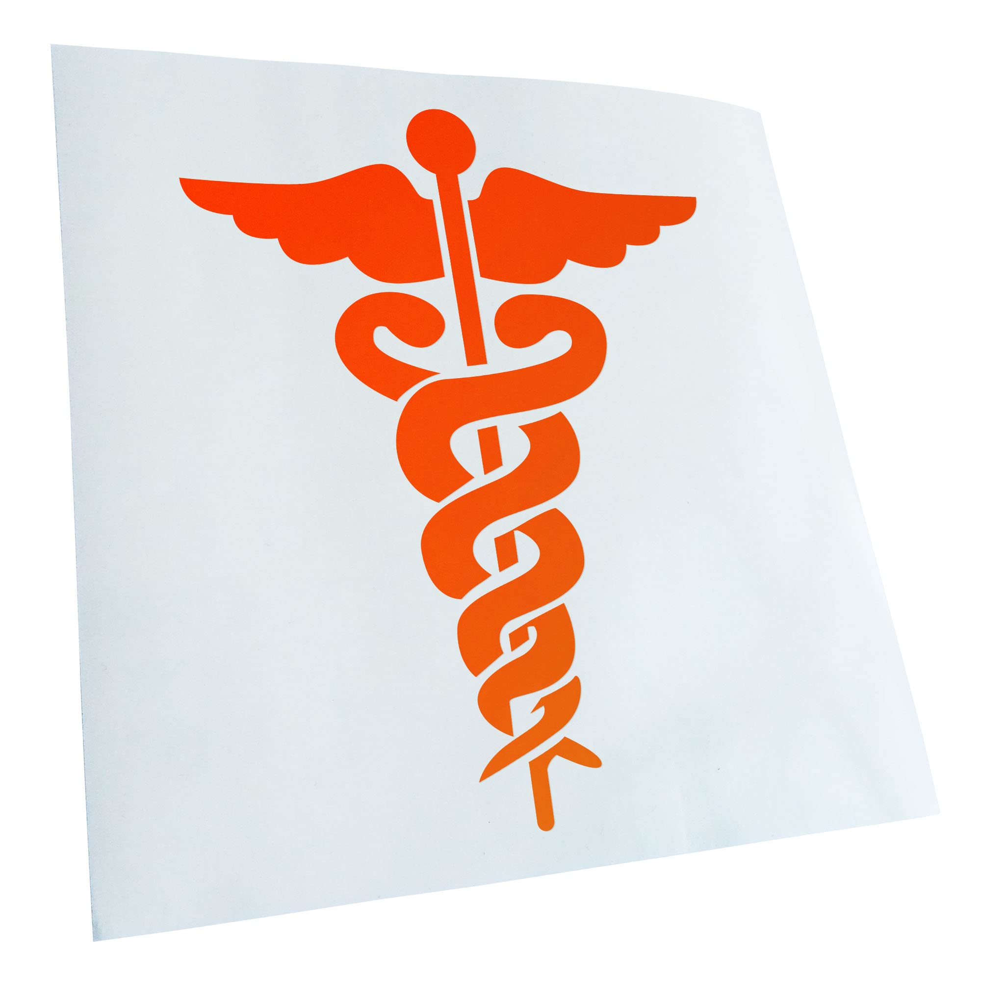 Kiwistar - Car Sticker – Neon Orange – 12.5 x 10 cm Aesculapstaff – Doctor Symbol – Snakes – Rear Window Car Sticker Weatherproof for Car Truck Moped Truck – Sticker Exterior Self-Adhesive Tuning