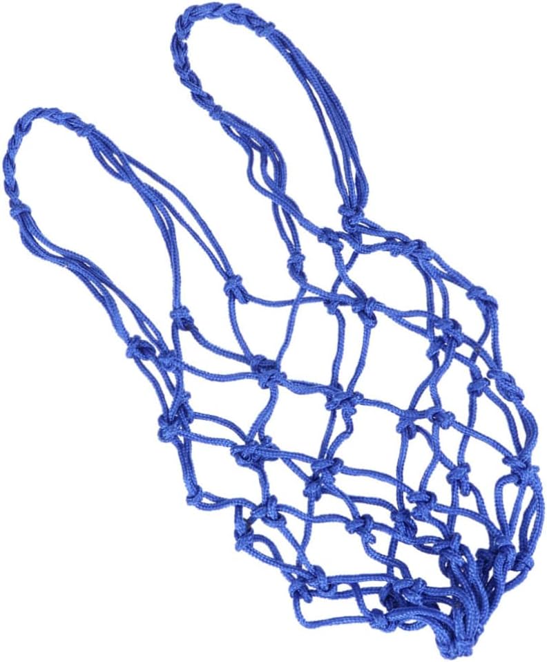 Toyvian 6Pcs Nylon Drawstring Ball Mesh Net Bags for Soccer Basketball Carrier for Sports Equipment Easy to Carry Store for Schools Training Institutions Blue