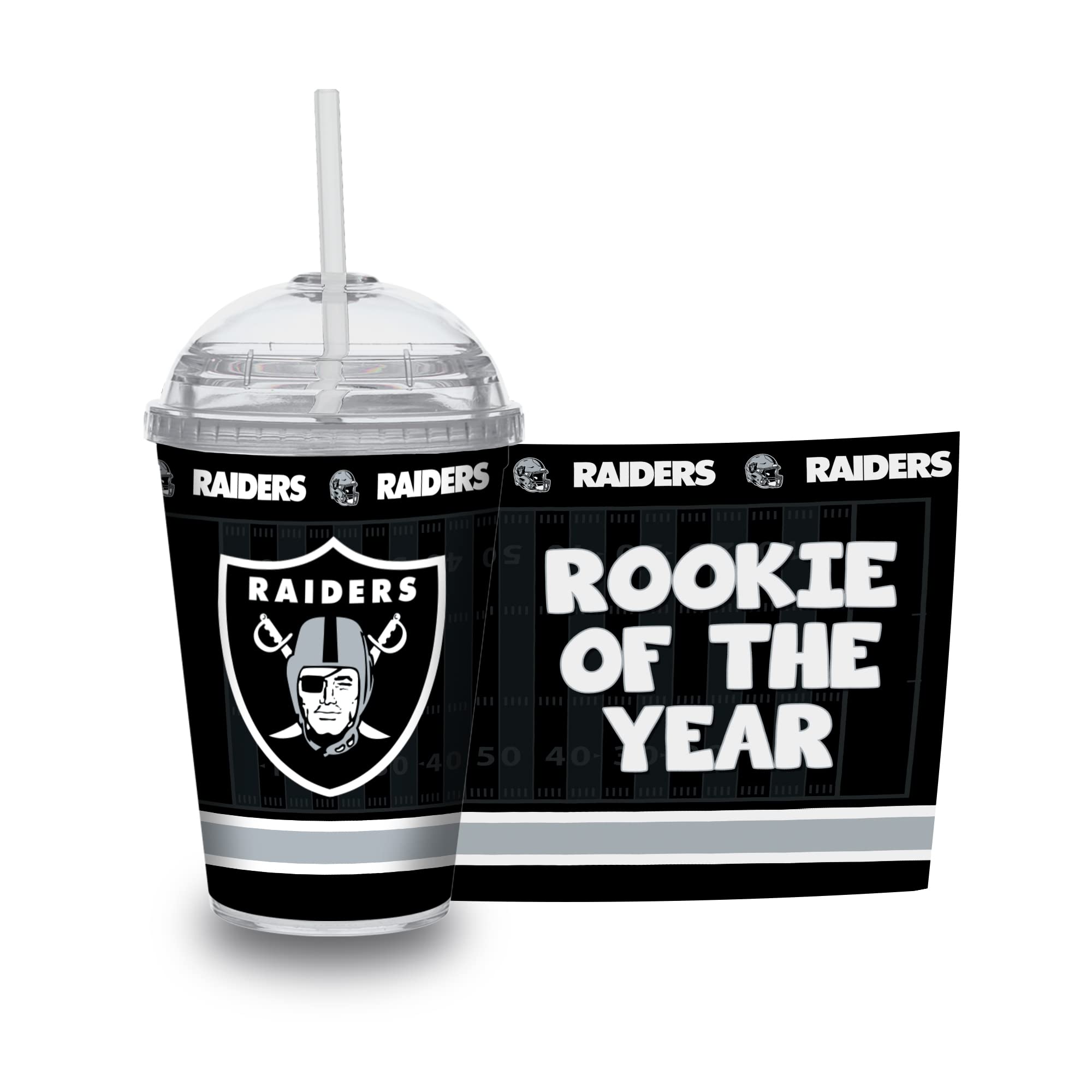 Rico Industries NFL Football Rookie of The Year 12oz Acrylic Tumbler, Youth Tumbler with Swirly Straw