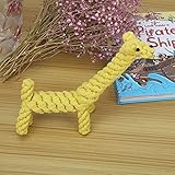 Vivifying Kauspielzeug für Welpen, aus Langlebiger Geflochtener Baumwolle Hundespielzeug Giraffe für Kleine Hunde Zahnreinigung (Gelb)