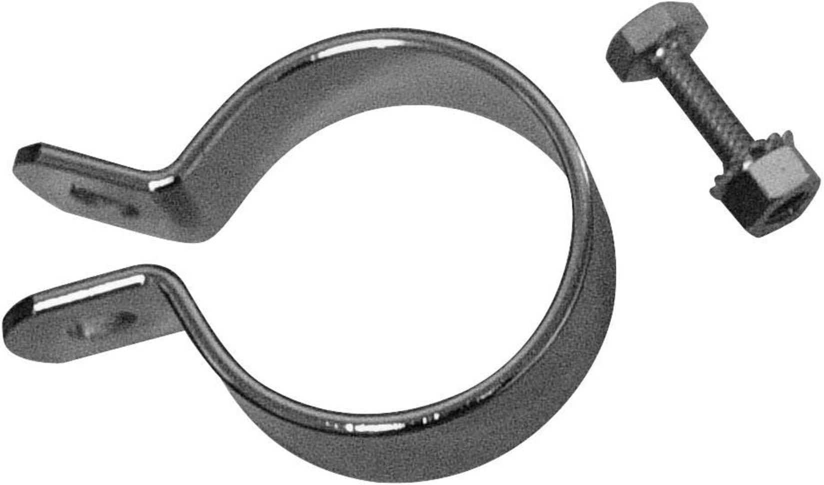 Cycle Shack Universal Heavy-Duty Muffler Mounting Center Clamp - 2 1/2in. - Chrome CC-212H