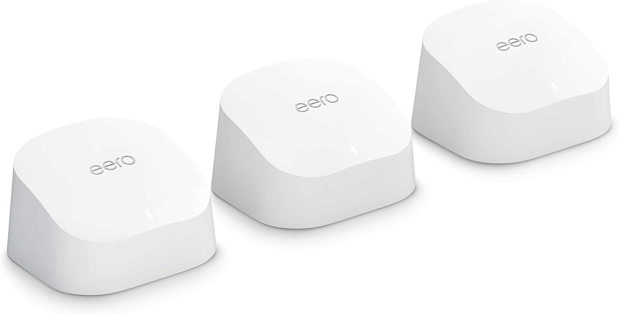 Amazon eero 6 mesh Wi-Fi router | 500 Mbps Ethernet | Coverage up to 420 m² | Connect 75+ devices | 3-Pack: image 1 of 8