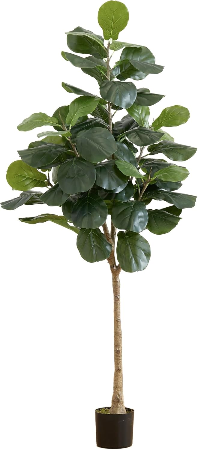 Nearly Natural 6ft. Artificial Fiddle Leaf Tree