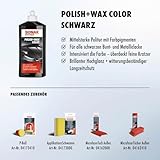 SONAX Polish+Wax Color schwarz (500 ml) Politur mit schwarzen Farbpigmenten und Wachsanteilen...