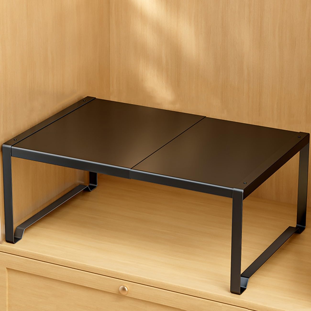 Estante De Armazenamento ExtensíVel para ArmáRio, Prateleira ExtensíVel ArmáRio AjustáVel, para ArmáRio, ArmáRio, Cozinha, Casa(Black,L10.6-15in W13.8in H8.7in)