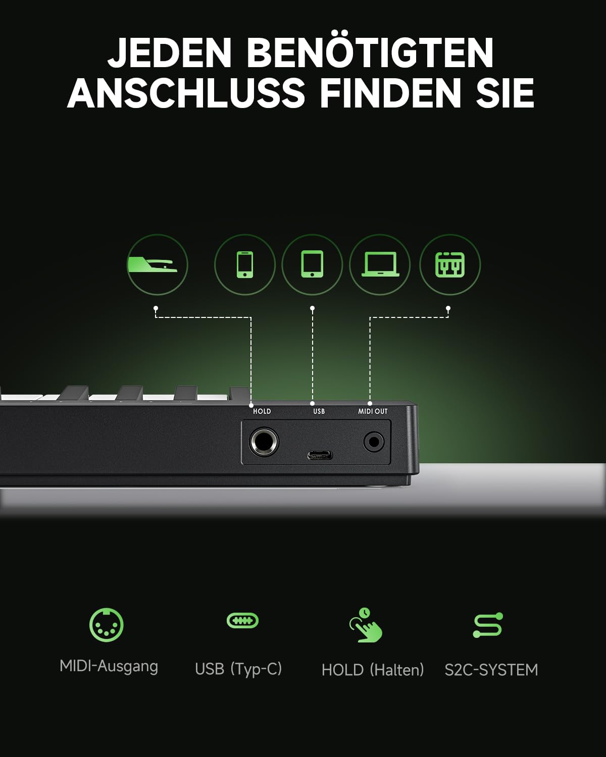 Donner KB-32M Tragbarer MIDI-Keyboard-Controller – 32 Tasten, mit Magnetischem Snap2Connect (S2C), OLED-Display, USB/MIDI & DAW-Software