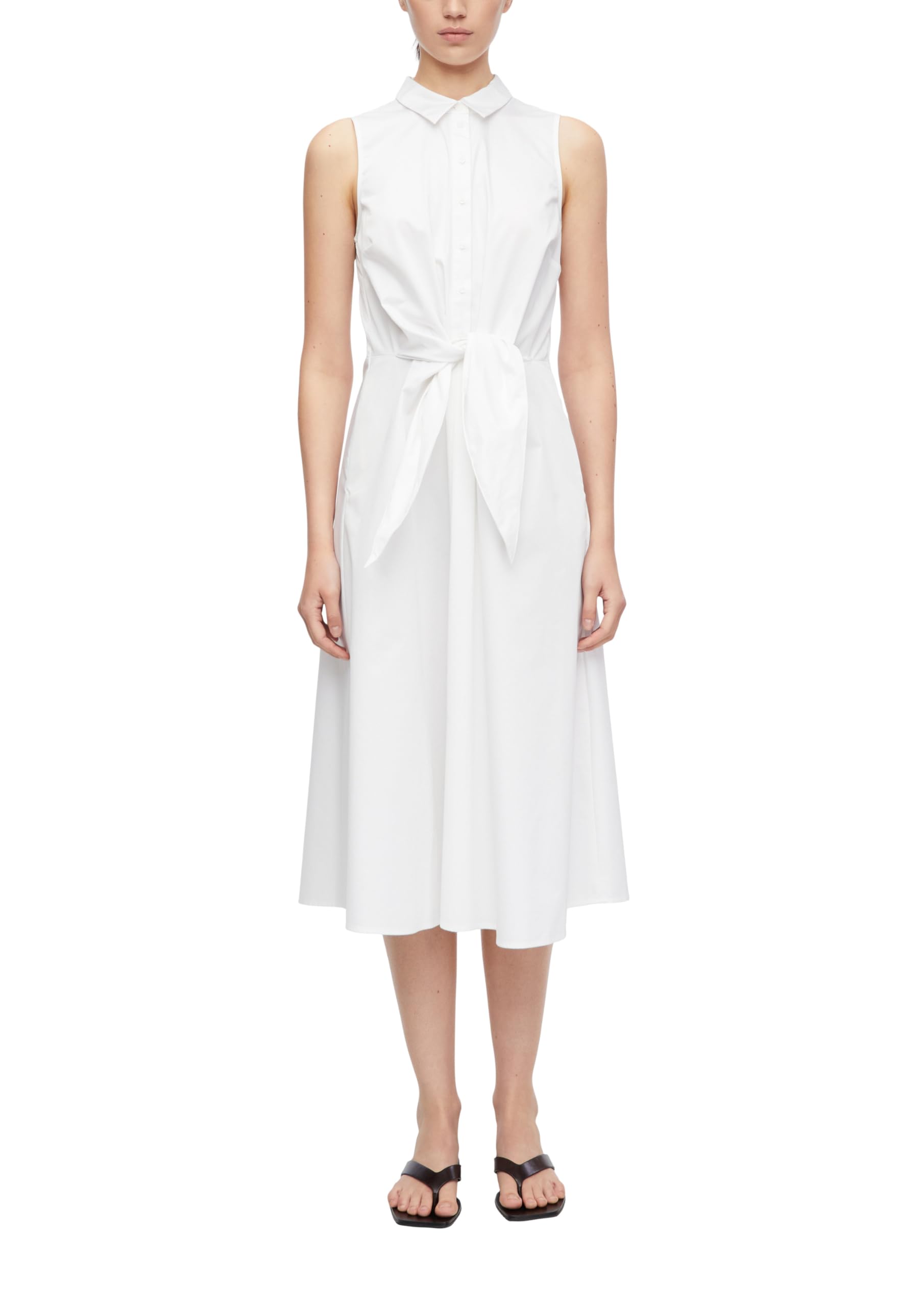Comma Women's 2180693 Sleeveless Blouse Dress (Pack of 1), White, 18
