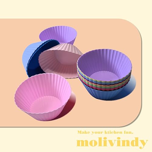Miniatura 4 de Juego de tazas de silicona para hornear cupcakes, reutilizables y antiadherentes, juego de tazas para muffins para fiestas, Halloween, molde para