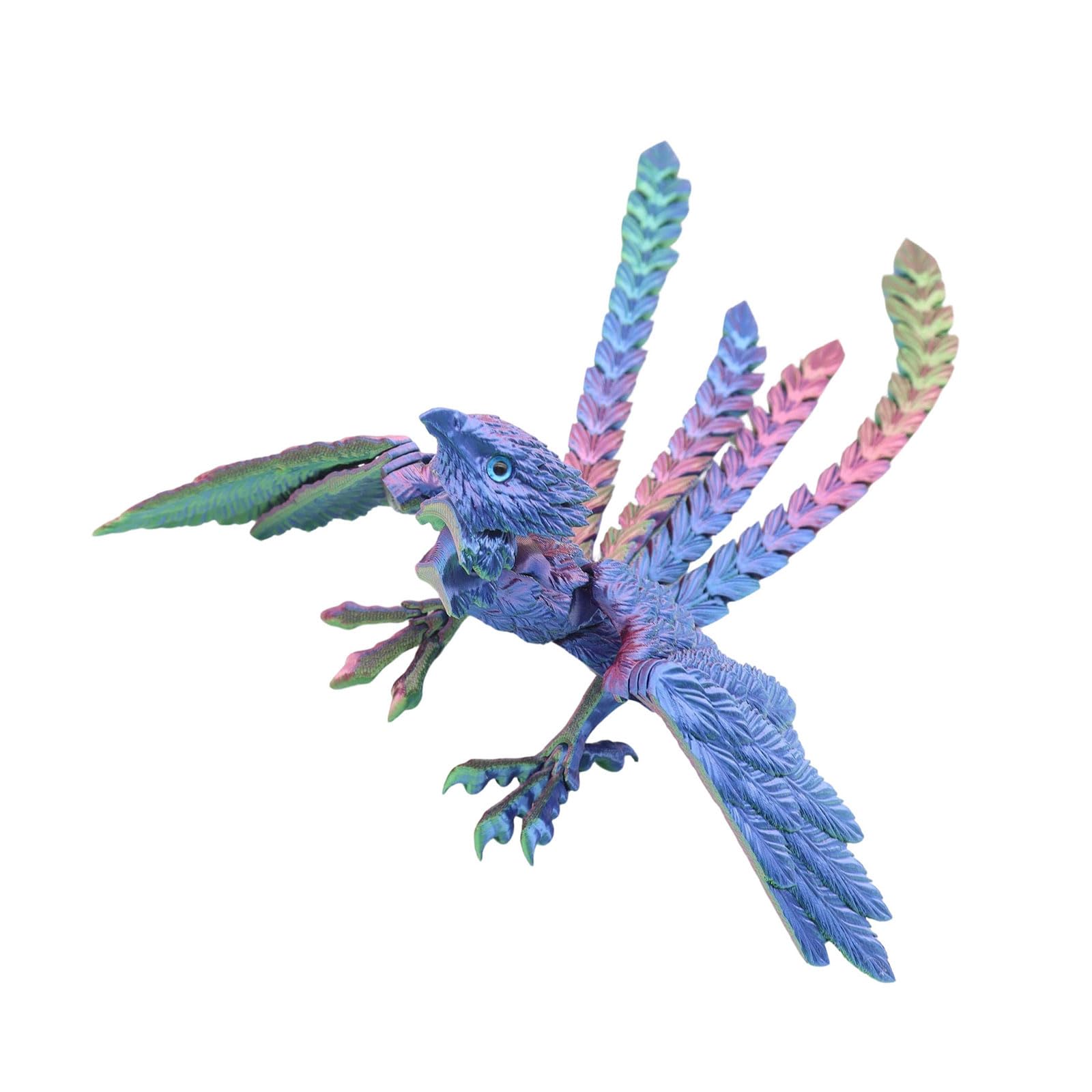 LUCKGONI Creative 3D Printed Phoenixes Statue With Movable Wing and Joints Articulated Bird Ornament For Home Decoration