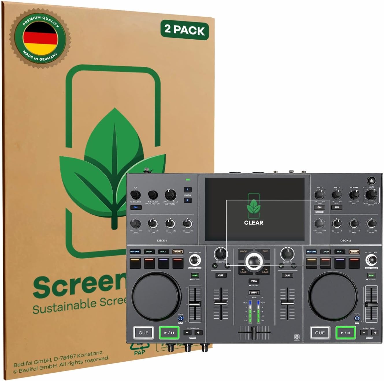 (2 Pack Screen Protector Compatible with Denon DJ Prime Go+ [Sustainable Screen Protection, Clear, Anti-Scratch]
