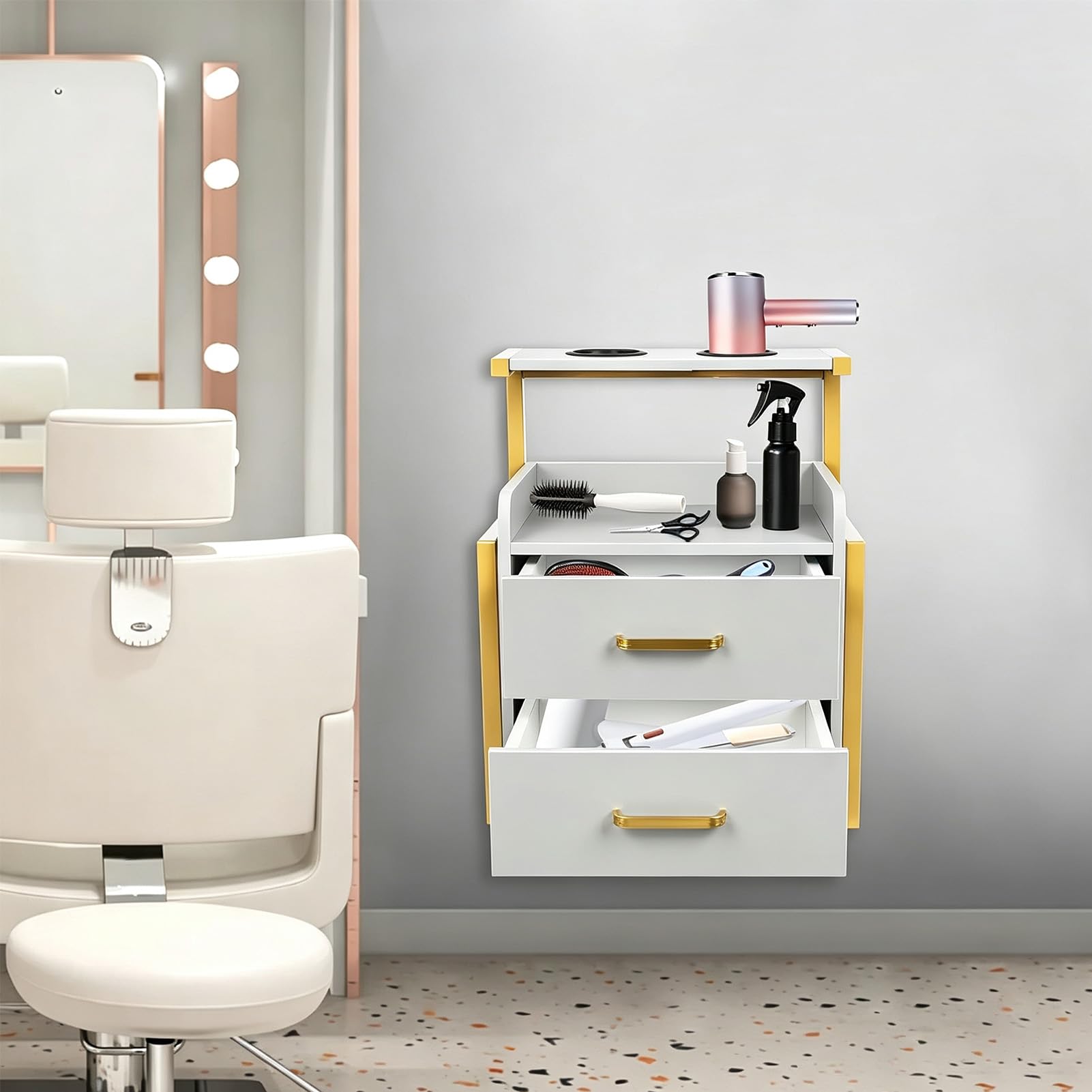 Station de Salon Murale à Fixer, Armoire de Rangement Murale Flottante pour Salon,Color 5