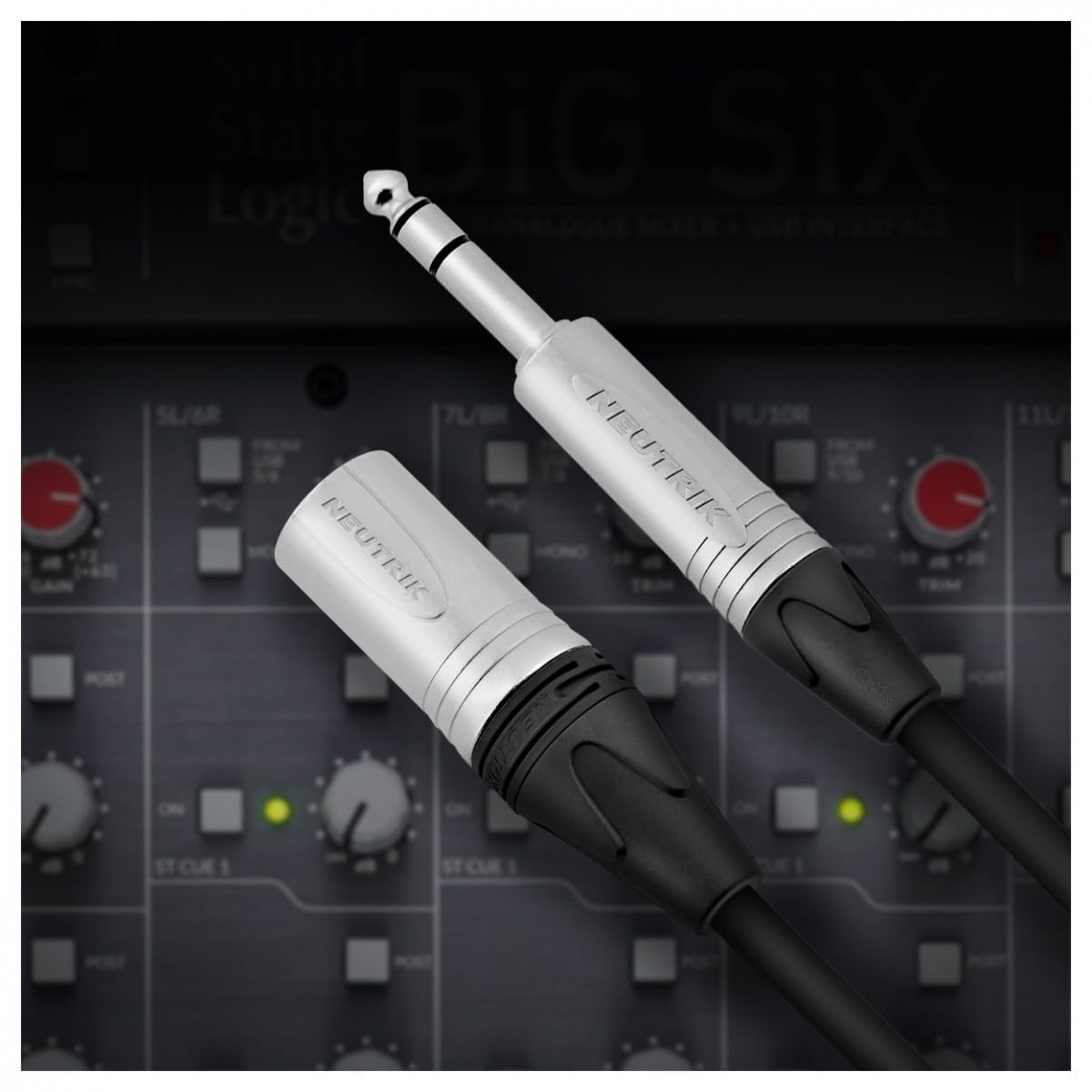 Studiospares Pro Neutrik XLR Stecker - symmetrische Klinke Kabel, 5m schwarz