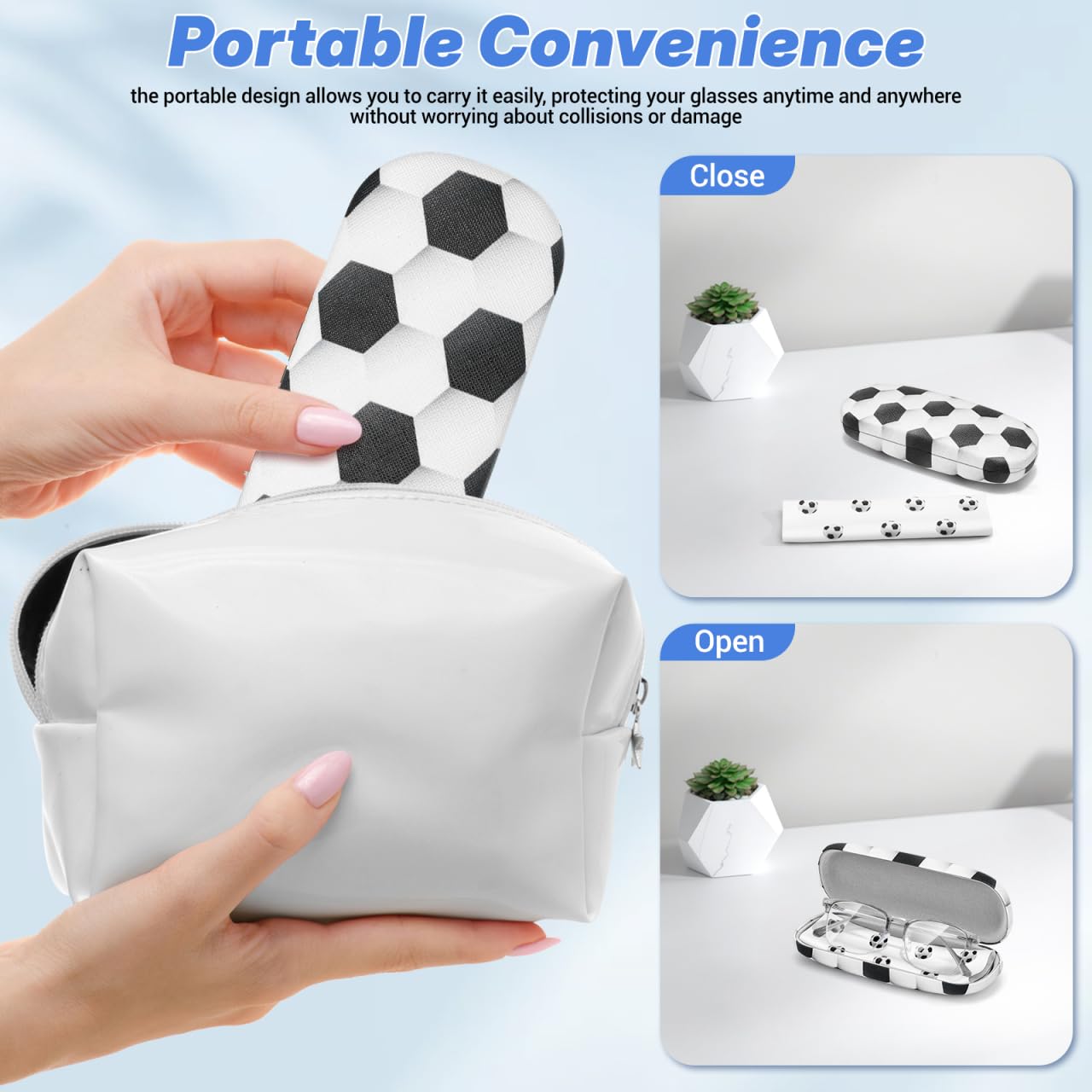 FOMIYES Funda rígida para gafas para niños con divertido patrón de baloncesto protector de almacenamiento de gafas con paño de limpieza para niños