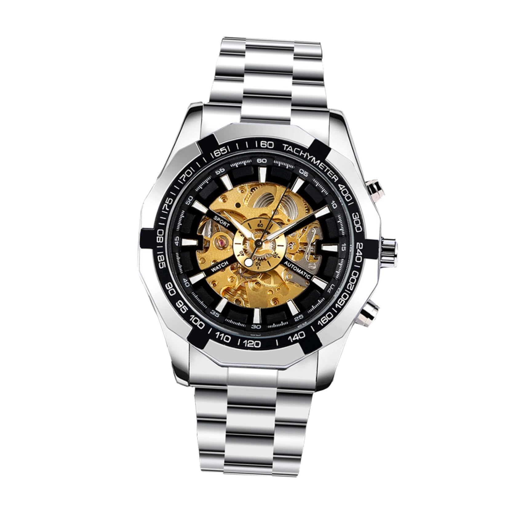 Ciieeo Reloj Mecánico Esqueleto Estilo y Elegancia sin Batería para Hombre y Aleación de Zinc Esfera Clara Adecuado para Asistir a Cualquier Ocasión