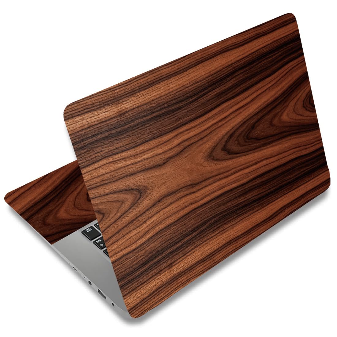 Calcomanías para laptop de PVC de alta calidad con elegante diseño texturizado de madera