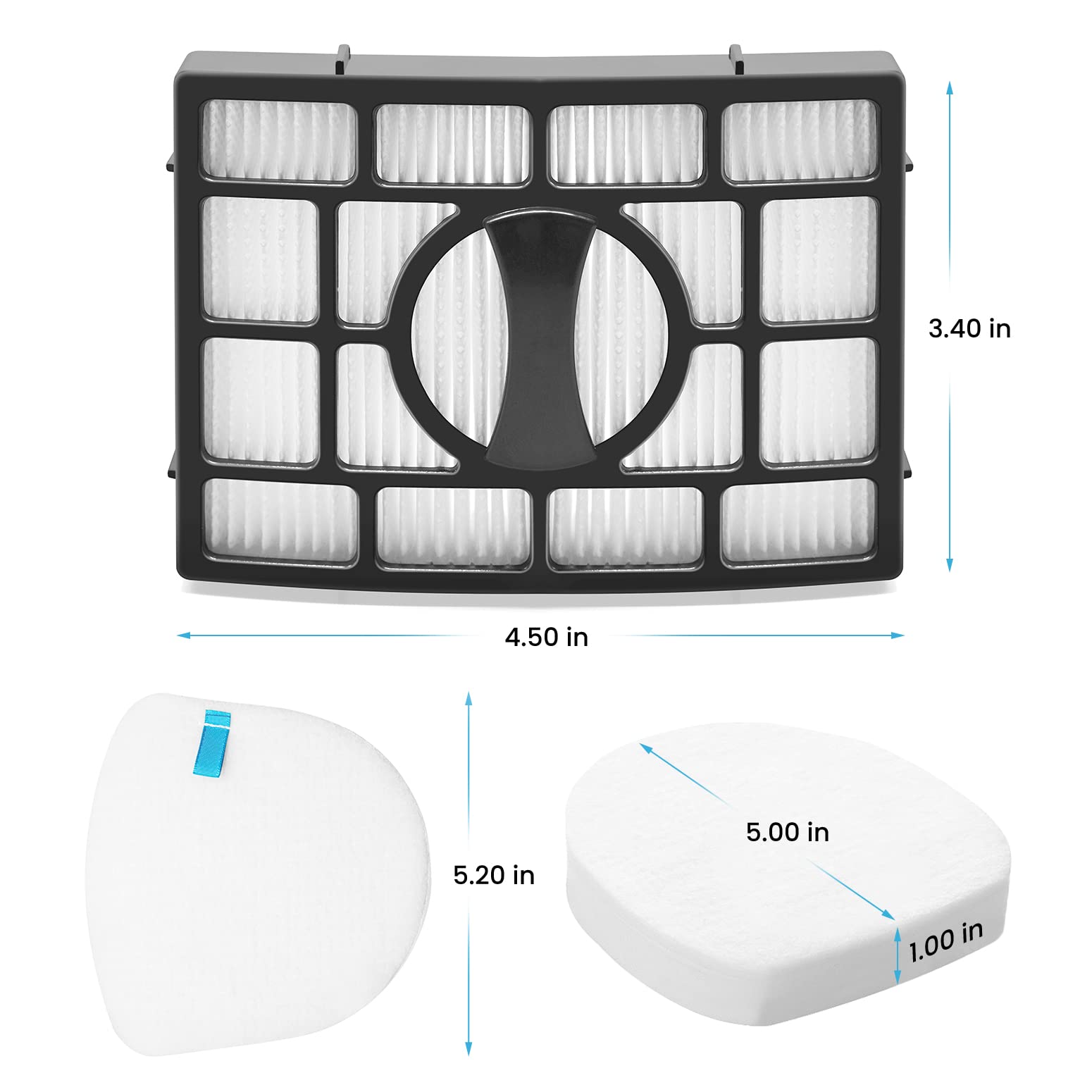 for Shark Replacement Filter ZU561 ZU560 Navigator Lift-Away Speed Self Cleaning Brushroll Lightweight Zero-M Upright Vacuum ZU572 ZU562 UV650 UV725 ZU560C ZD400 ZD402 with HEPA Part XFFK560 XHEP560
