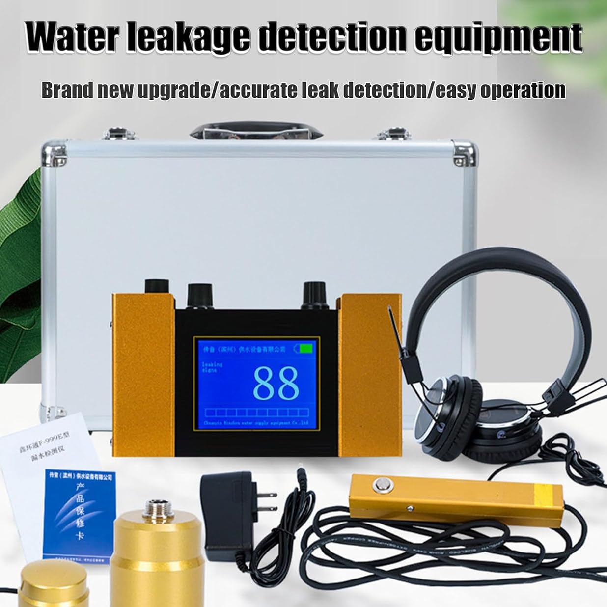 Detector de fugas de agua, sensor geófono eléctrico profesional para obras de construcción, sensor de fugas de tubería oculta subterráneo para una detección precisa