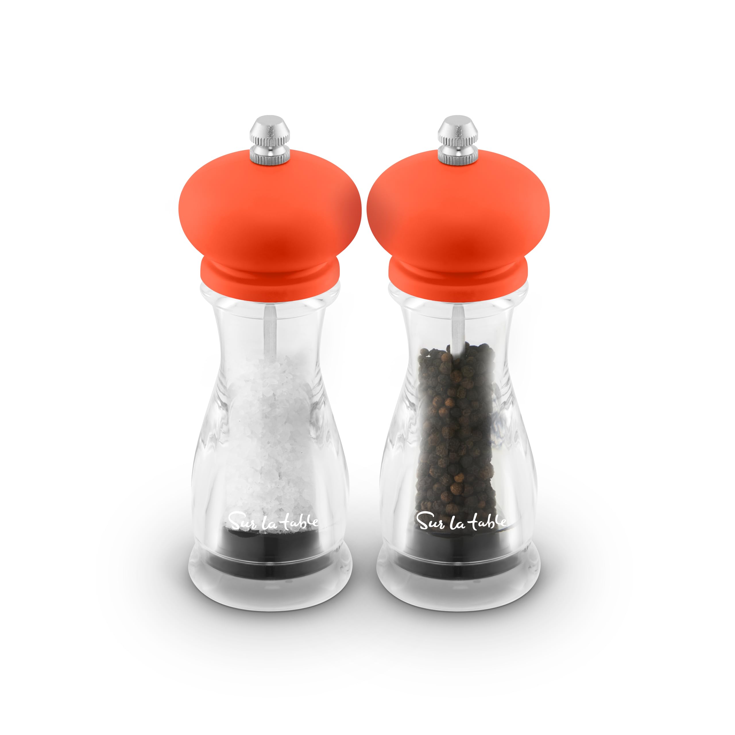 Sur La Table Salt & Pepper Mill Set - Ceramic - Orange
