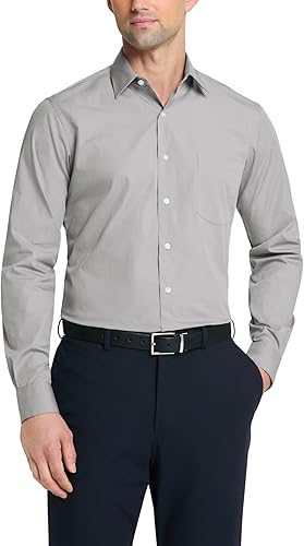Van Heusen - Camisa de vestir para hombre, de popelina ajustada lisa