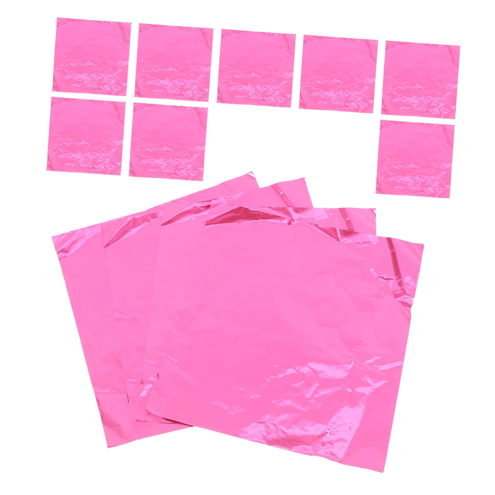 MUCKLILY 100Pcs Aluminum Foil Candy Wrappers Pink Square Packaging for Chocolate Truffles and Sweets for Parties Weddings and