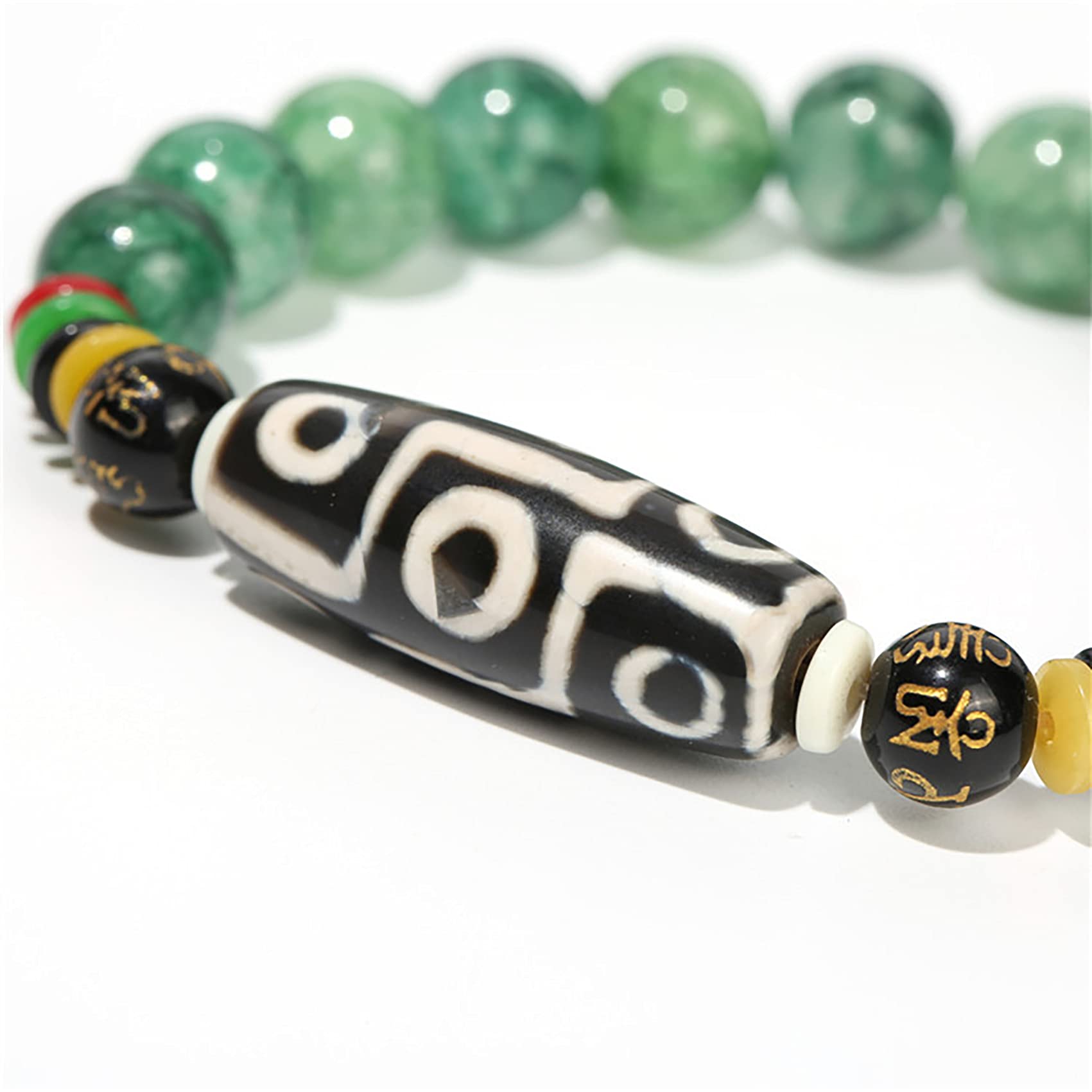Natürliches Kristallarmband, Achat-Abakus-Armband, Edelsteine, neun Augen, Dzi-Perlen, Gott, Amulett, Chakra, Heilstein, Geld anziehen, Wohlstand, Unisex
