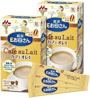 【Amazon.co.jp限定】森永 Eお母さん カフェオレ風味 18g×12本入×2箱セット 【妊娠期~授乳期】 カフェインゼロ 葉酸 鉄 カルシウム