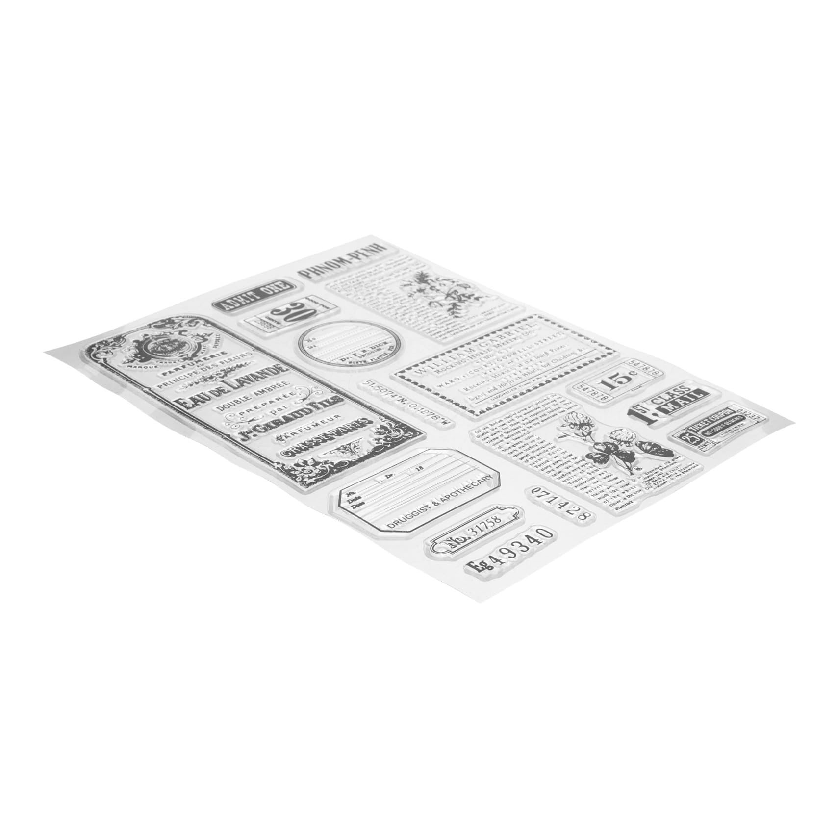 Operitacx 5 Set Scrapbooking d'Epoca Tamponi di Inchiostro Piattaforma di Stampaggio Francobolli di Prima Classe Timbro Adesivo Affrancatura Timbratura Timbro in Silicone Trasparente Black