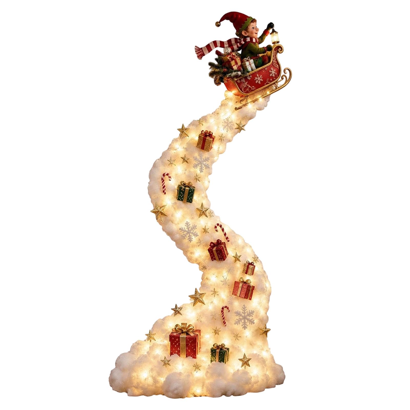 Christmas Magic Trail Wall Light, Cascading Christmas Wall Decor，Christmas Decor with Warm White Glow Sparkling Cascading Snow Light for Home Office Store Decor A Little Xmas Magic