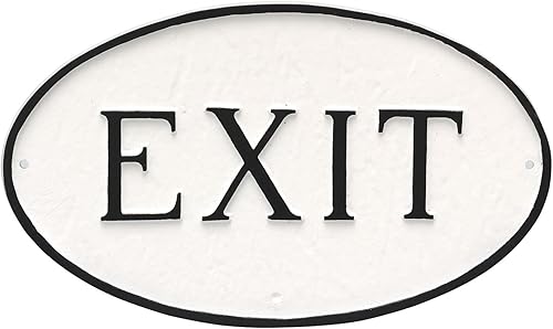 Miniatura 1 de Placa ovalada de salida de metal fundido - Placa de exhibición de pared o césped - Señal de emergencia y seguridad empresarial - Aluminio recubierto