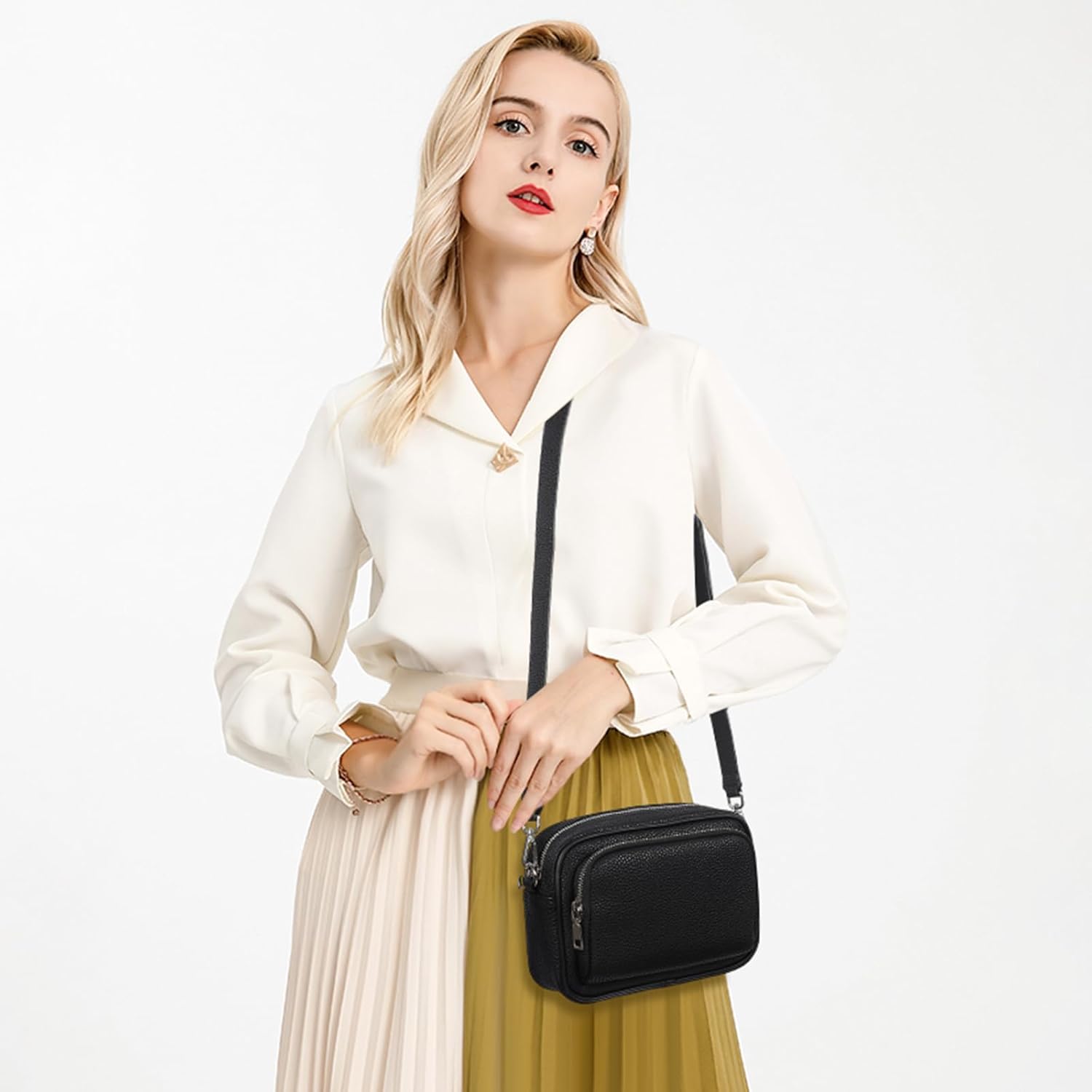 SENDEFN Crossbody Bags for Women Small Square Bag Trendy PU Leather Purses and Handbags - Image 2