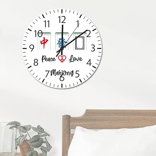 Miniatura 9 de ArogGeld Mahjong - Reloj de PVC con diseño de mosaico reloj colgante de lunares reproductor Mahjong de 88 pulgadas funciona con pilas silencioso sin
