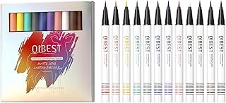 delineador líquido fosco 12 cores | Delineador colorido, delineador líquido à prova d'água | Caneta revestimento líquido longa duração à prova manchas pigmentadas, kit presente maquiagem para os olhos para mulheres Nanyaciv