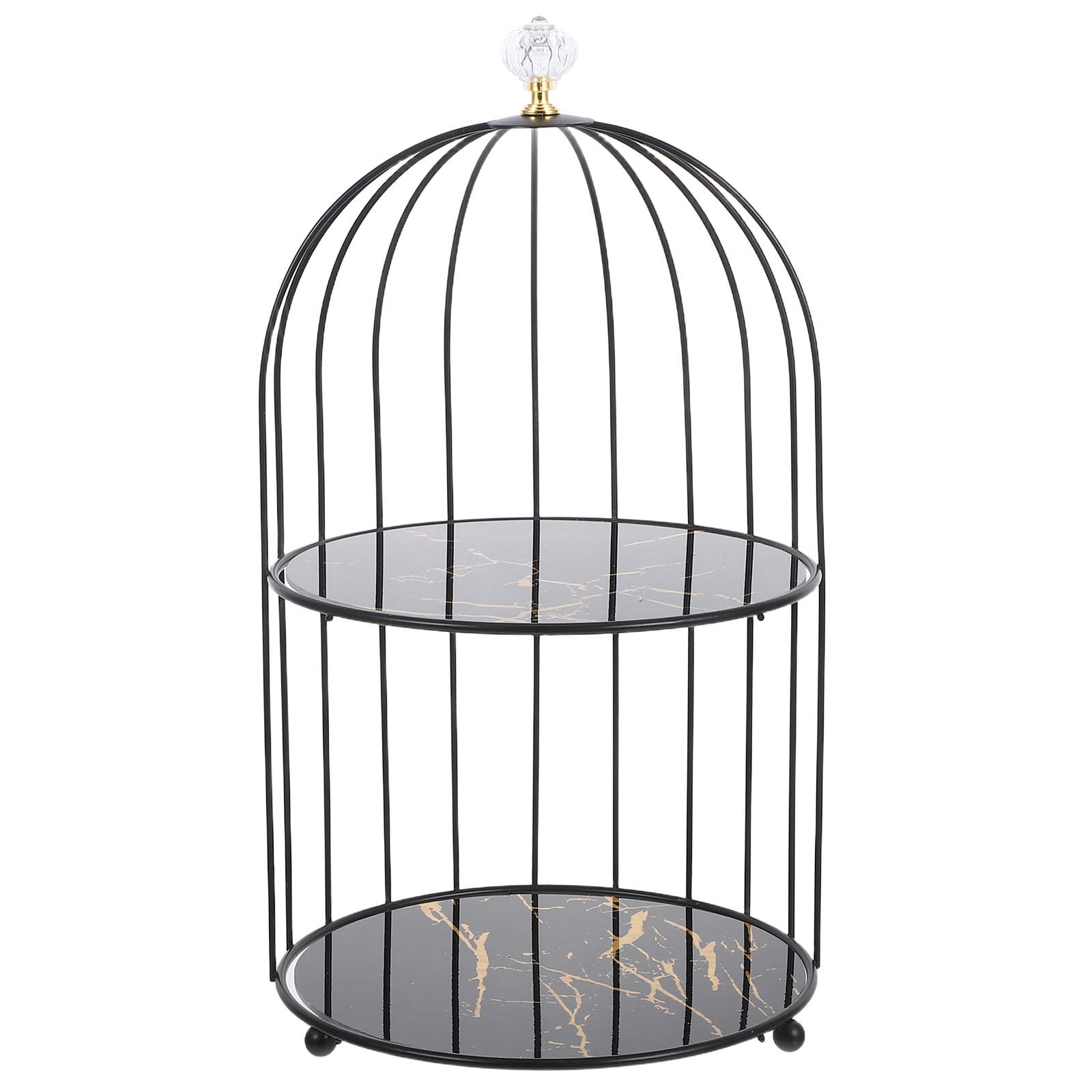 Gatuida Soporte para cupcakes con forma de jaula de pájaros, de metal, con mango de calabaza de cristal, para postres, decoración de bodas, fiestas y cumpleaños.