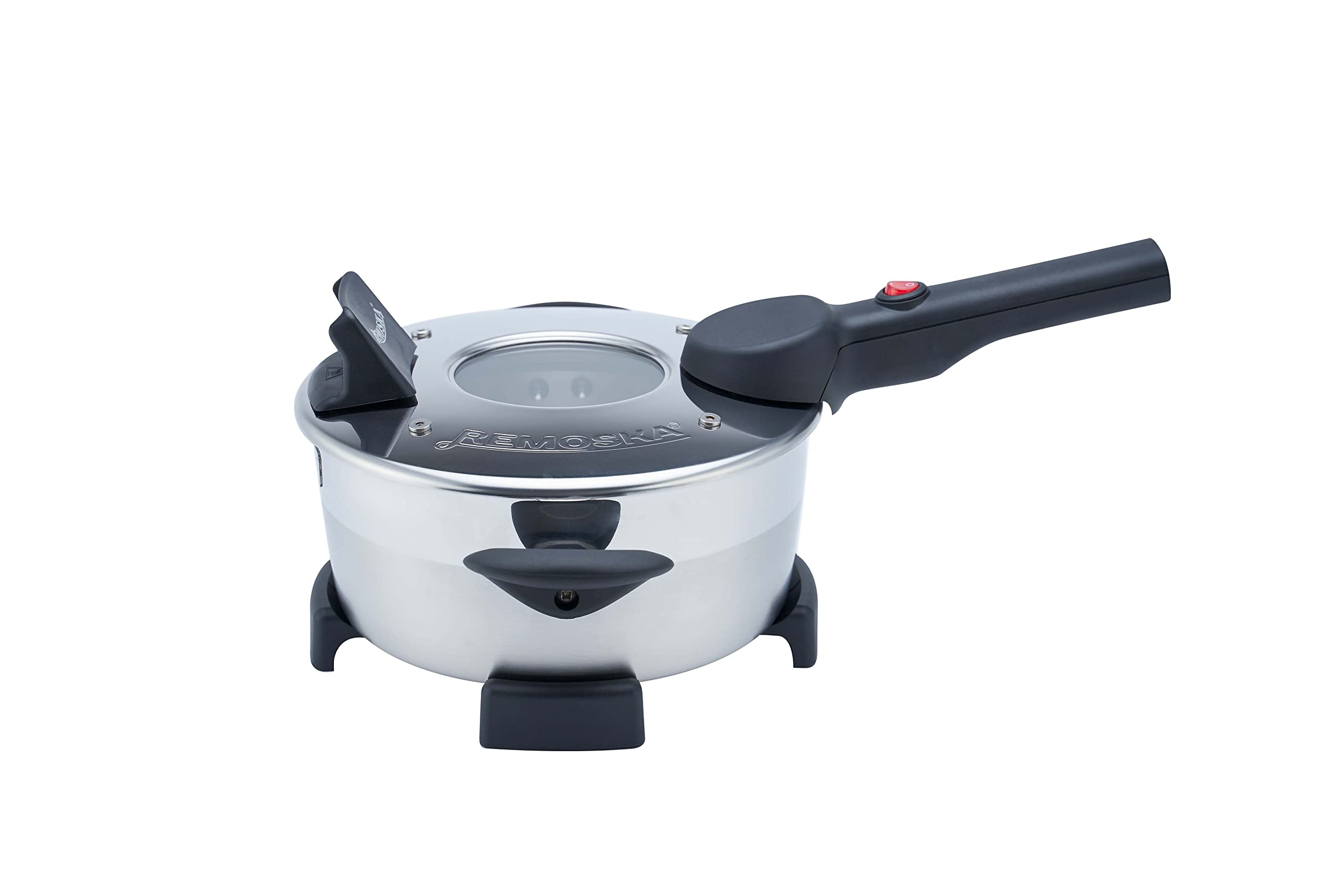 Remoska D51F/10 Dua szklana wielofunkcyjna elektryczna brytfanna 2 w 1, pokrywka do pieczenia 400 W, garnek 2 l, pokrywa gazowa/elektryczna/szklano-ceramiczna/indukcyjna, płyta kuchenna, trzy metale