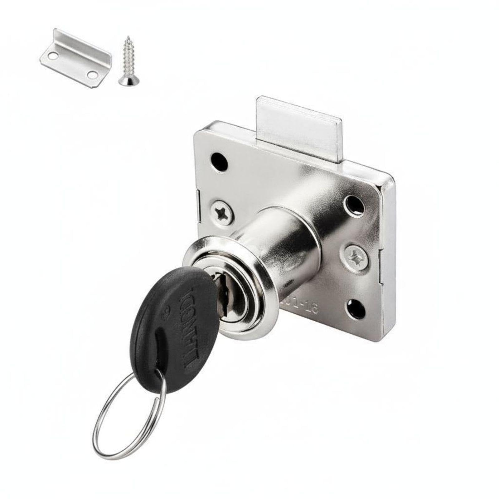 Vintage Cabinet Lock Protected Drawer Multi-Purpose Furniture Silver Keyed Alike-image-9