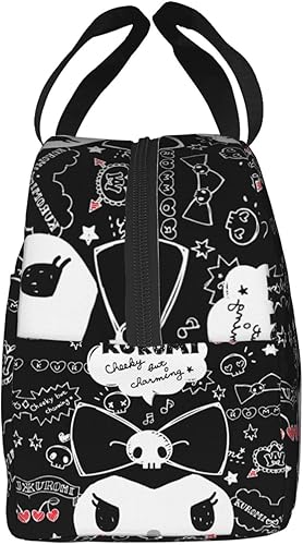 Miniatura 4 de Mochila para niños, bolsa de almuerzo kawaii, bonita lonchera portátil de gran capacidad, bolsa de mano aislada, bolsa de mano reutilizable para la