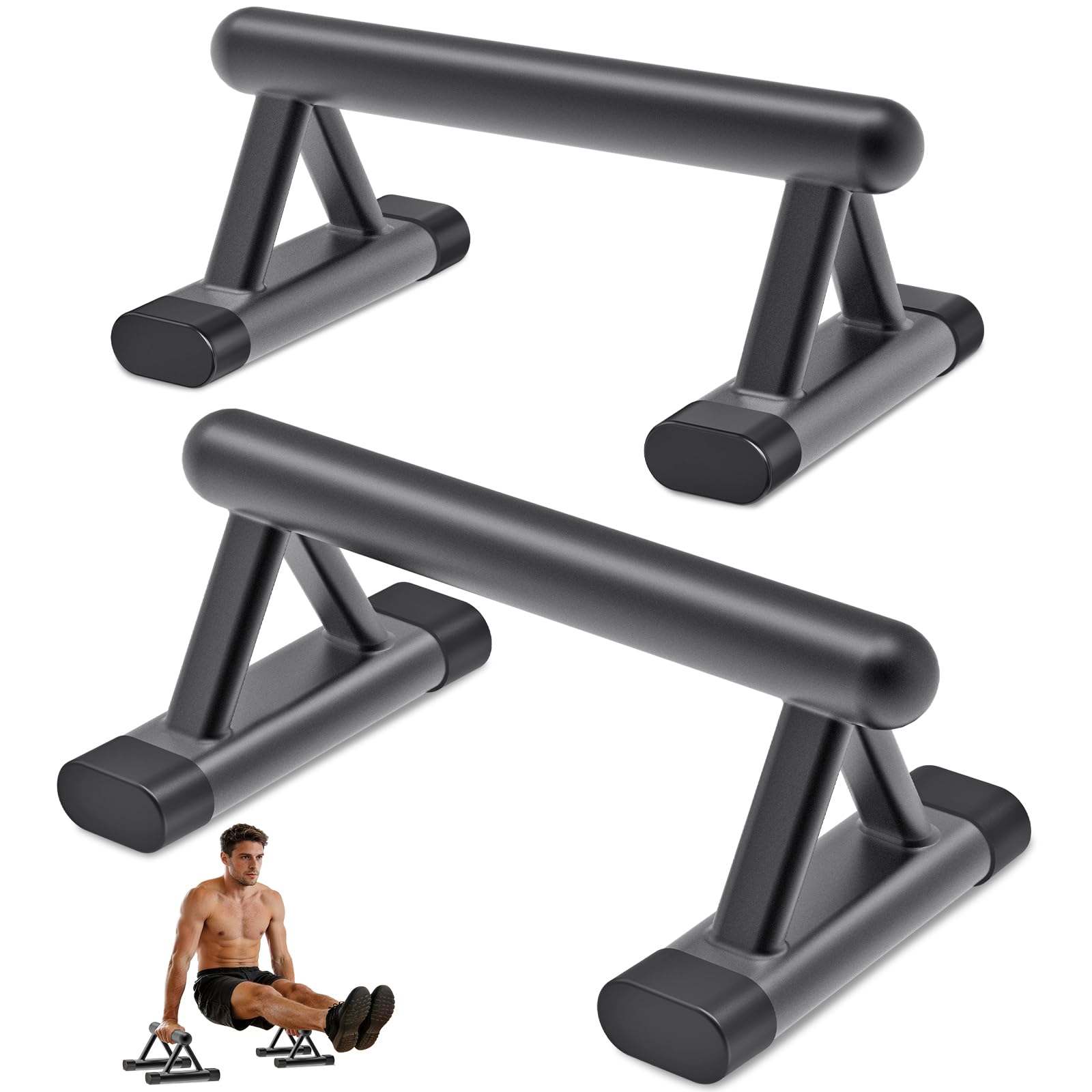Kipika Barres de pompes, poignées moletées en métal, support portable pour pompes, appareils de pompes antidérapants pour l'entraînement à la maison, en voyage et à la salle de sport, idéal pour les