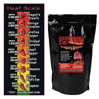 Magic Plant Dragon's Breath Pepper Flakes - 1 Kg / 35 oz (Bulk) Intensely Hot Red Crushed Chili - 1.2M to 2M+ SHUs, No Additives