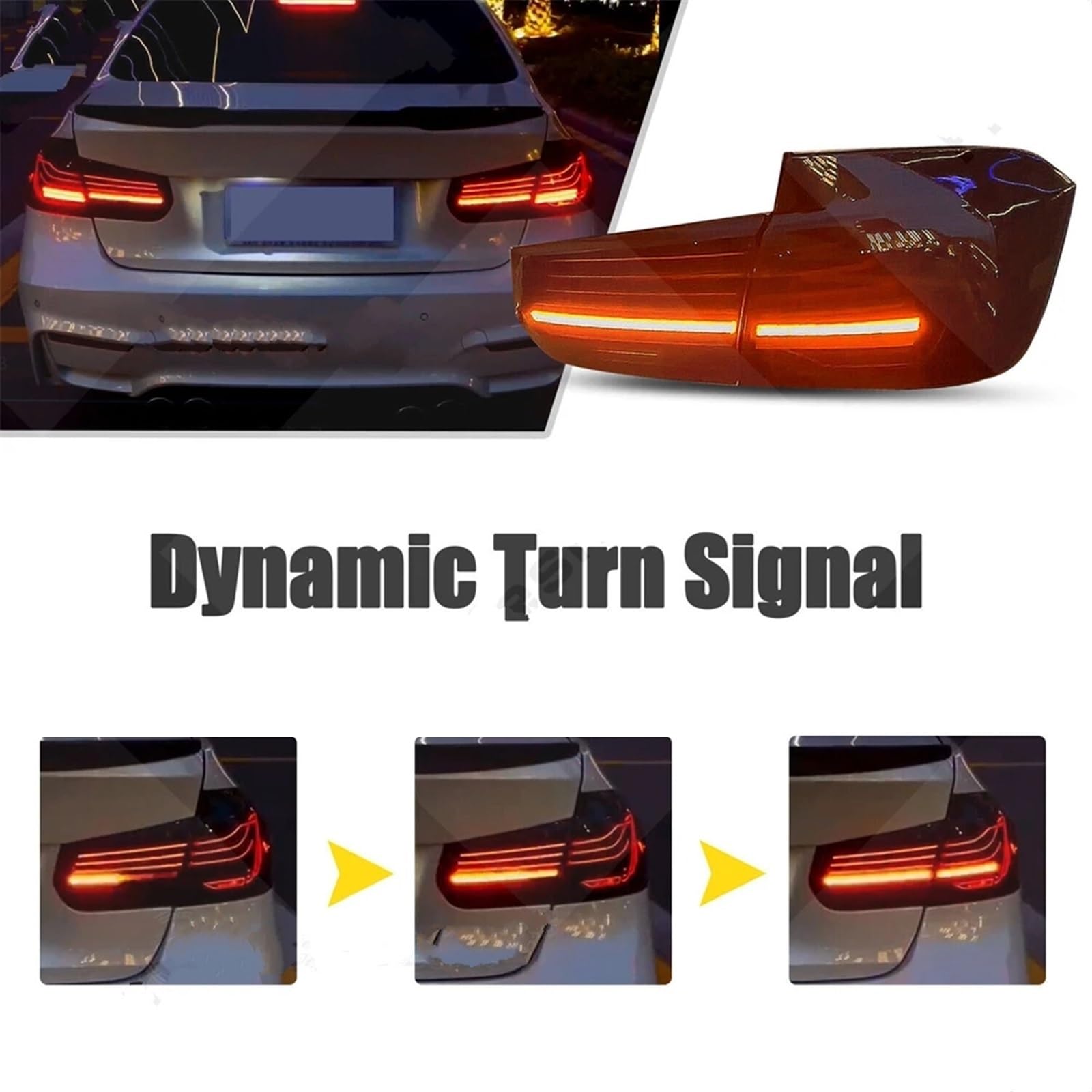 Coques De Protection Pour Feux Arrière BMW Série 3/4 F30 F31 F32 Etc. (2011-2015) - Rouge, Sans Ampoule - 6