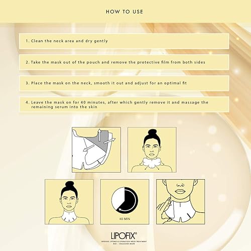 Miniatura 9 de Tratamiento intensivo hidratante y reafirmante para levantamiento de cuello mascarilla de celulosa LipoFix