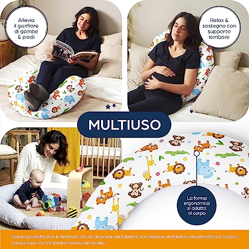 Niimo Cuscino Allattamento E Gravidanza Xxl - Cuscino Gravidanza Per Dormire Con Federa 100% Cotone, Ciambella Allattamento Neonato - 4